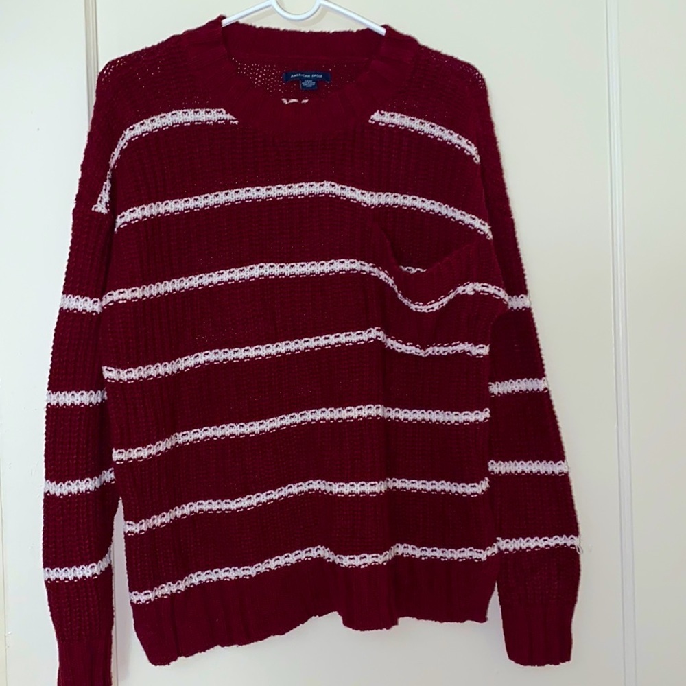 American Eagle burgundy oversized sweater size:S
